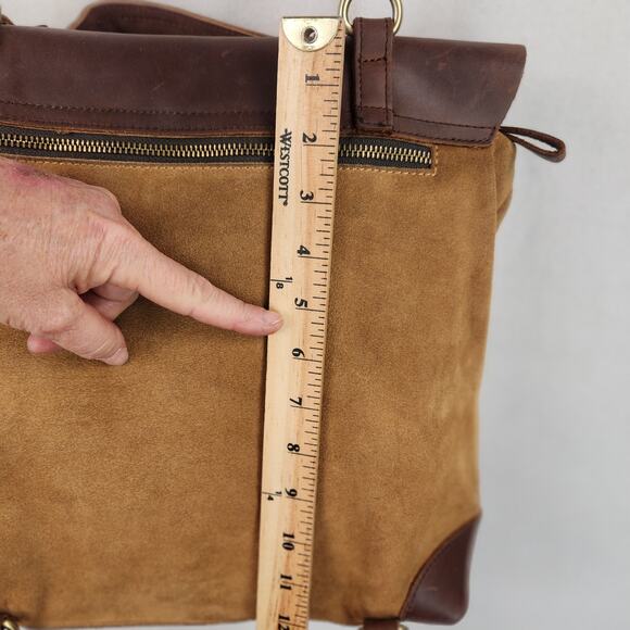 Jesslyn Blake 100% Leather & Suede Messenger Bag Brown/Tan Crossbody Option EUC - Picture 14 of 16